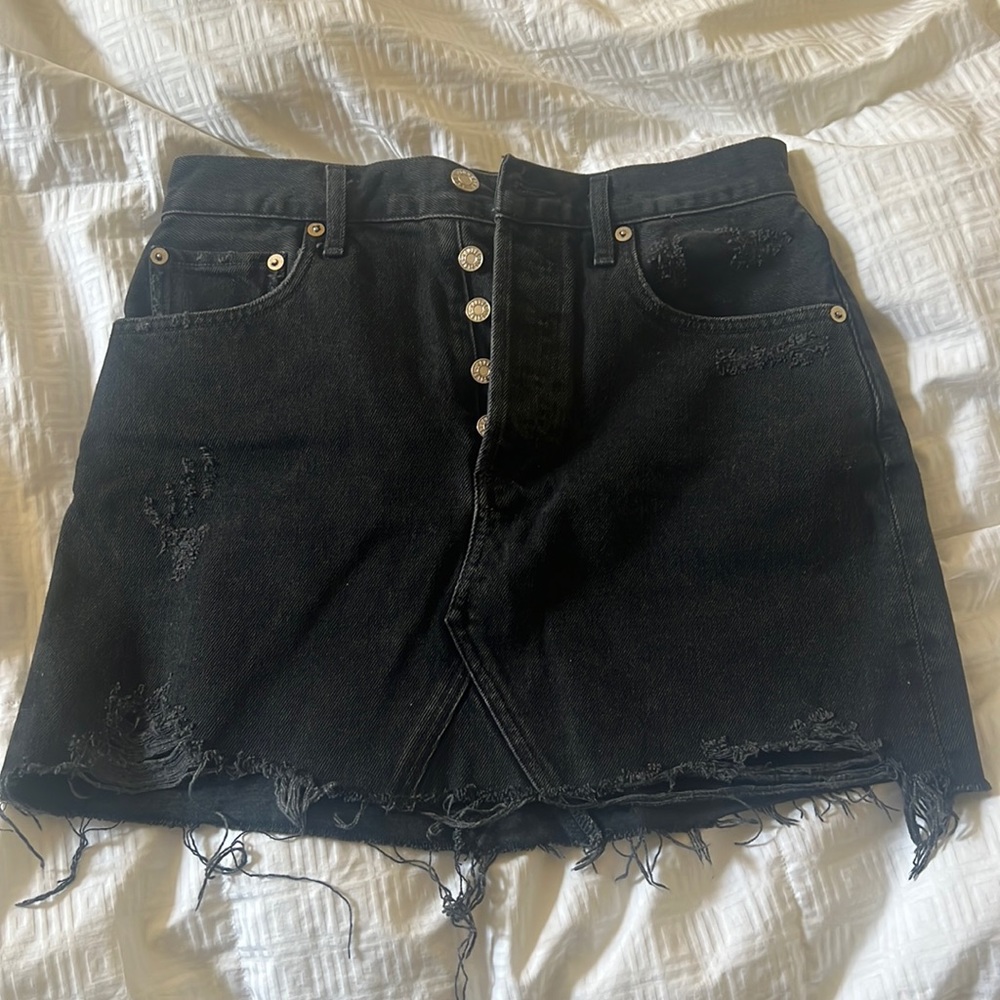 Agolde, black denim mini skirt, size 27